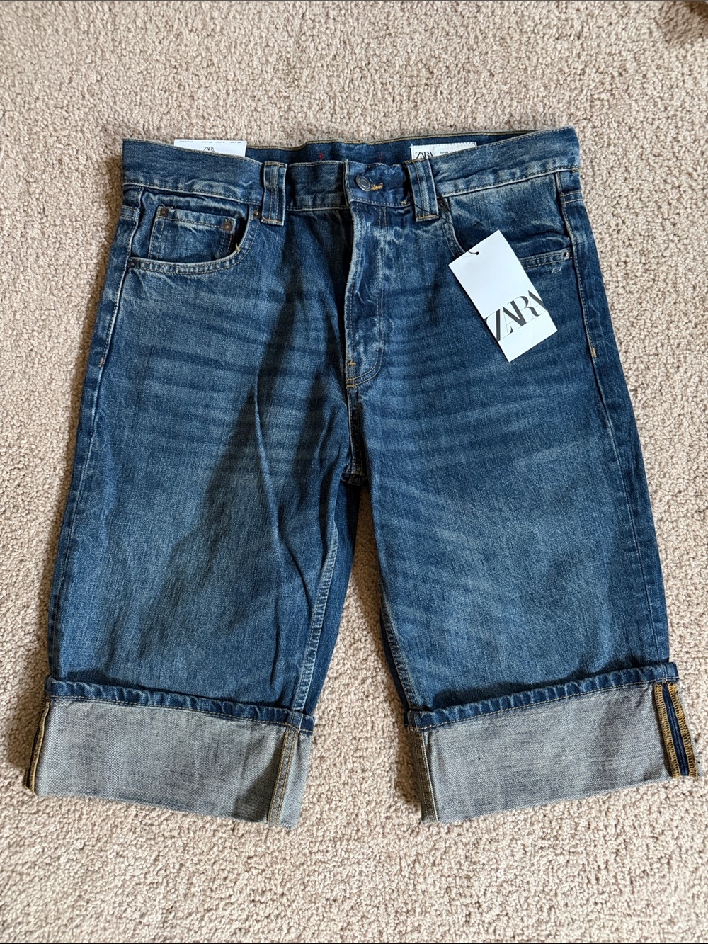 Zara Blue Denim Jeans with Cuff